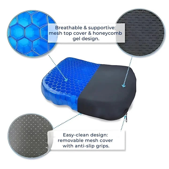 POSTUREPRO - Coussin de siège en gel orthopédique pour le coccyx et le soutien lombaire