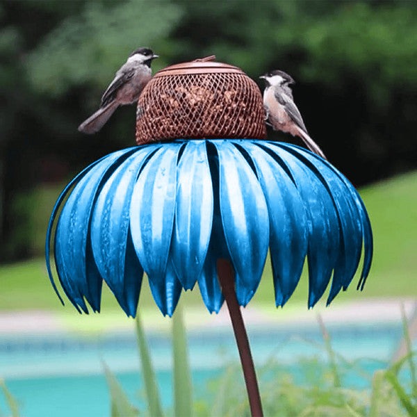 BIRDWORLD - Mangeoire à Oiseaux en Métal Coneflower, Design Durable et Résistant aux Intempéries