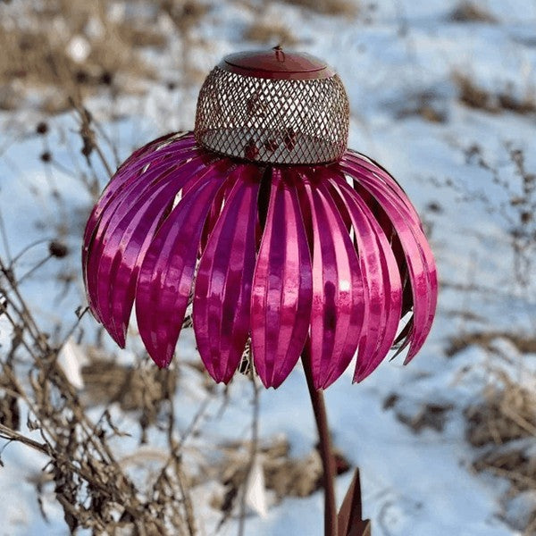 BIRDWORLD - Mangeoire à Oiseaux en Métal Coneflower, Design Durable et Résistant aux Intempéries