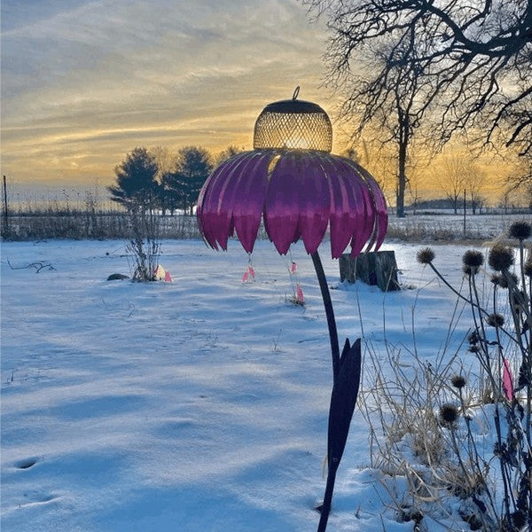 BIRDWORLD - Mangeoire à Oiseaux en Métal Coneflower, Design Durable et Résistant aux Intempéries