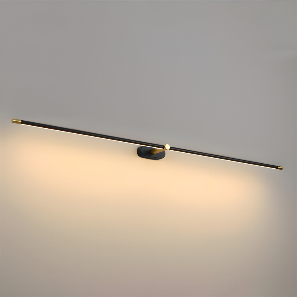 LineaGlow – Applique LED Élégante et Fine en Noir/Doré