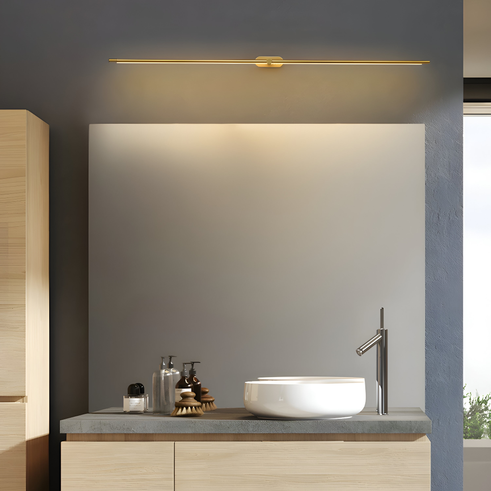 LineaGlow – Applique LED Élégante et Fine en Noir/Doré