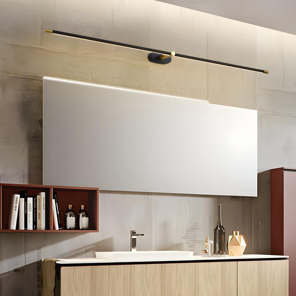 LineaGlow – Applique LED Élégante et Fine en Noir/Doré