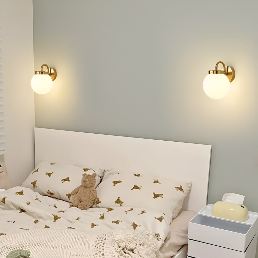 Applique murale en verre strié design sphérique – applique moderne