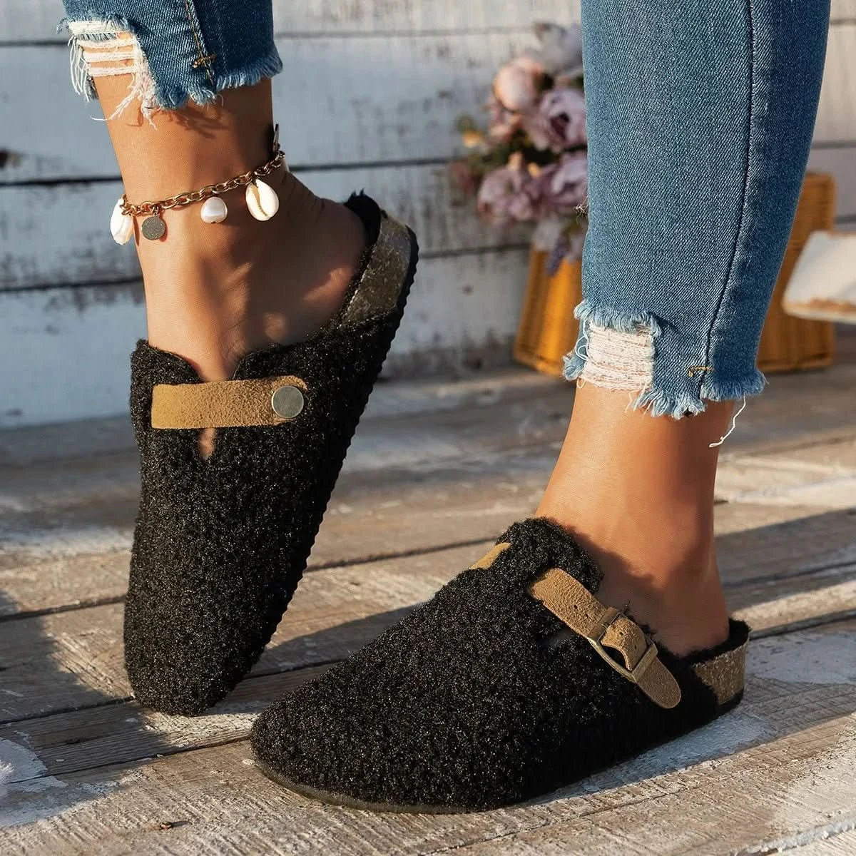 HEATWOOL - Chaussons en laine de mouton conçus pour une chaleur douillette et un confort d'intérieur en hiver