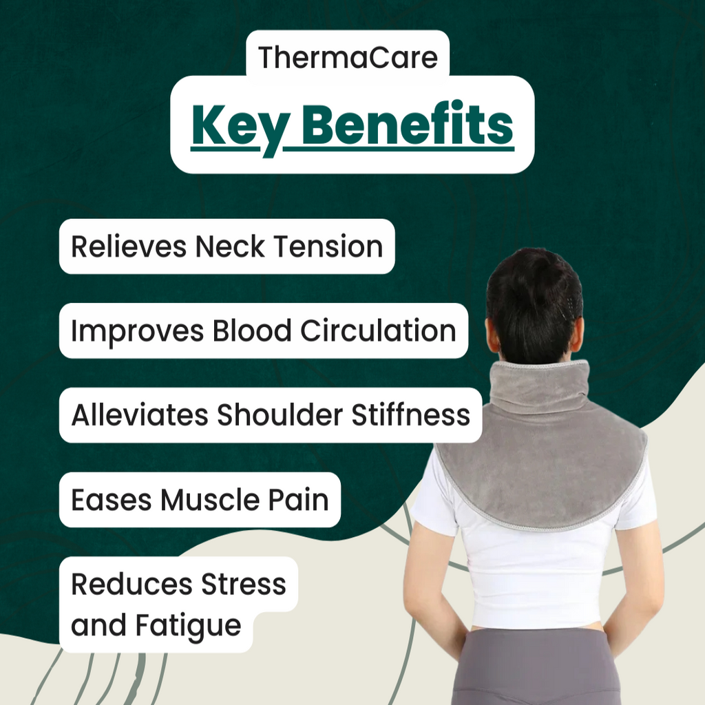 Skanto | Chauffe-nuque & Appareil de Massage | Chaleur pour le cou et les épaules pour la détente musculaire | Réglages ajustables pour la réduction du stress | Soulagement ciblé des douleurs cervicales et relaxation