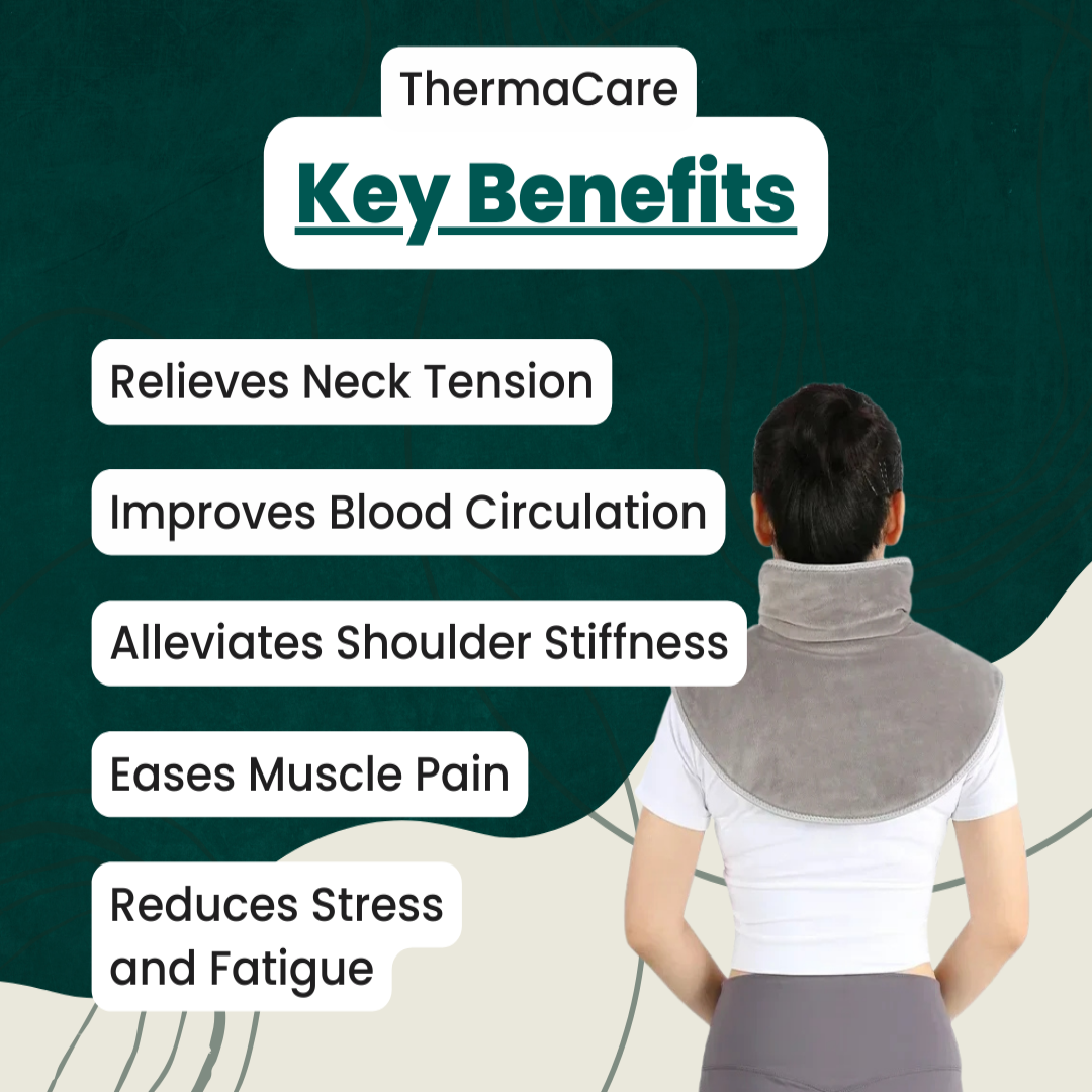 Skanto | Chauffe-nuque & Appareil de Massage | Chaleur pour le cou et les épaules pour la détente musculaire | Réglages ajustables pour la réduction du stress | Soulagement ciblé des douleurs cervicales et relaxation