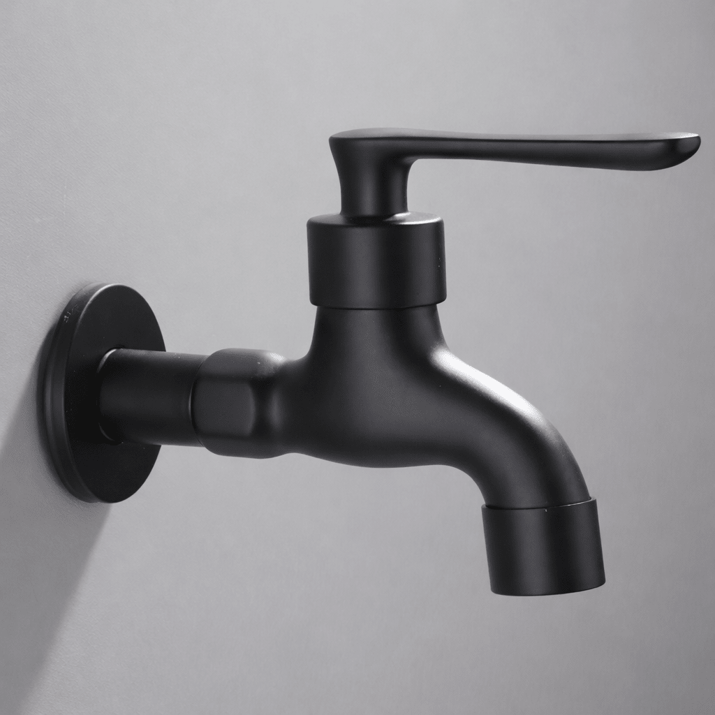 MATTEFLOW – Robinet mural noir pour cuisine, salle de bain et extérieur
