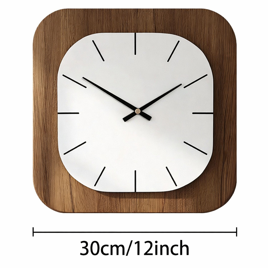 ART SQUAREWOOD – Horloge Murale en Bois Décorative