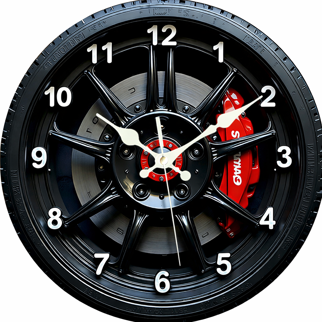 AUTODIAL – Horloge Murale 2D Moderne sur le Thème de l'Automobile pour Passionnés