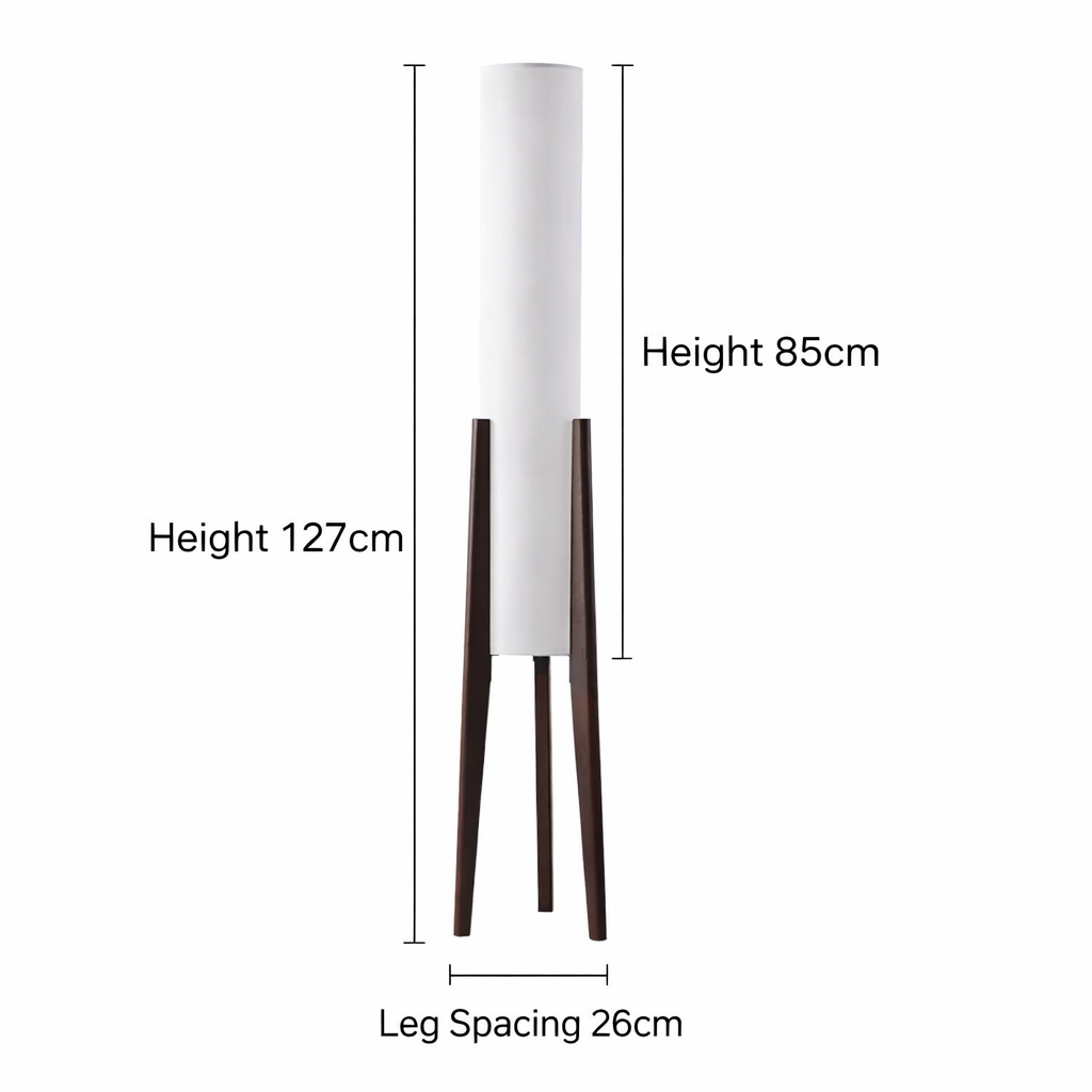 LIGNELUX – Lampe sur pied scandinave en bois de noyer avec éclairage LED dimmable