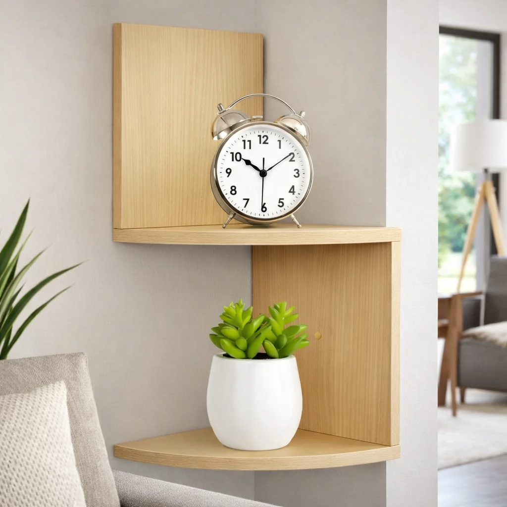 URBICOR – Étagère d'angle murale – Rangement compact au style moderne