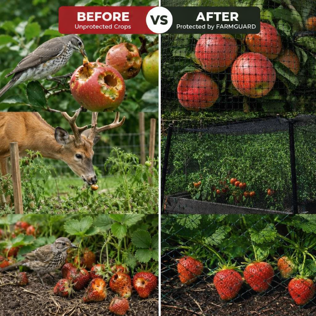 FARMGUARD – Filet de Protection pour Vergers, Oiseaux et Cerfs