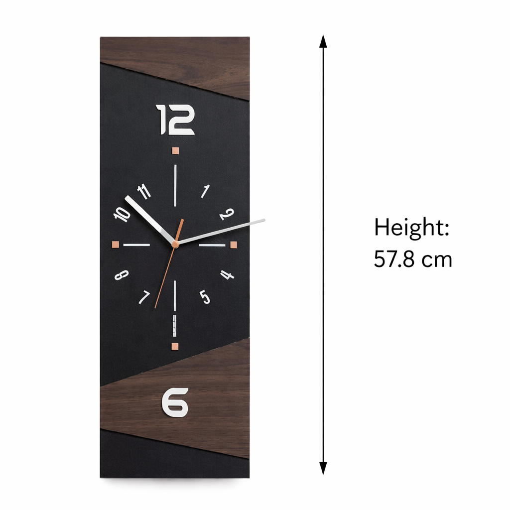 TIMBEREDGE – Horloge Murale en Bois Moderne avec Contraste Audacieux