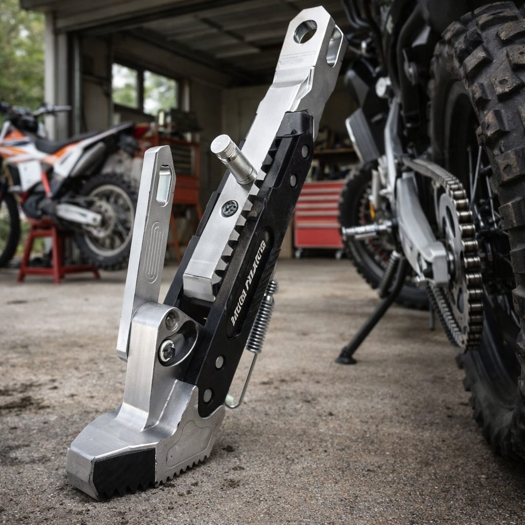RIDERPRO - Support de béquille latérale en métal robuste pour moto, cadre de stationnement stable