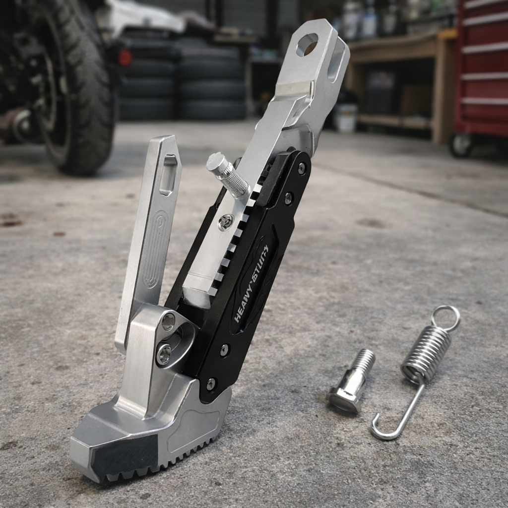 RIDERPRO - Support de béquille latérale en métal robuste pour moto, cadre de stationnement stable