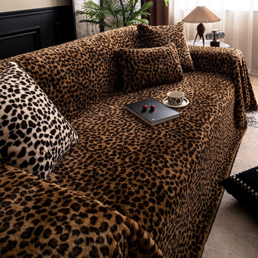 Housse de canapé en imprimé léopard confortable
