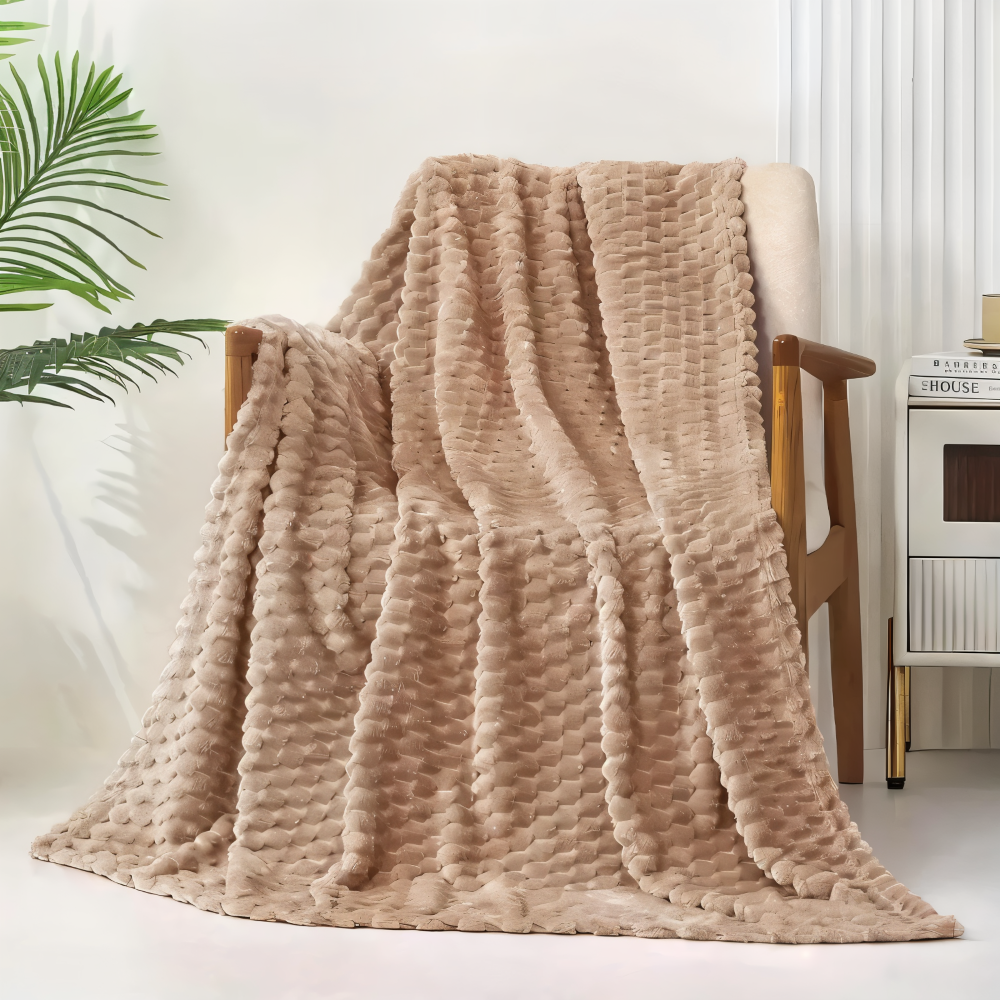 ThermaLuxe Plaid – Couverture en Velours Épais au Design Élégant pour une Chaleur Maximale