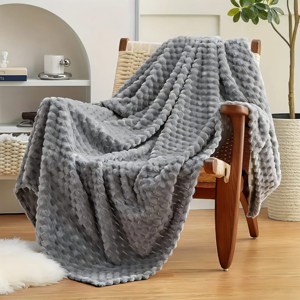 ThermaLuxe Plaid – Couverture en Velours Épais au Design Élégant pour une Chaleur Maximale