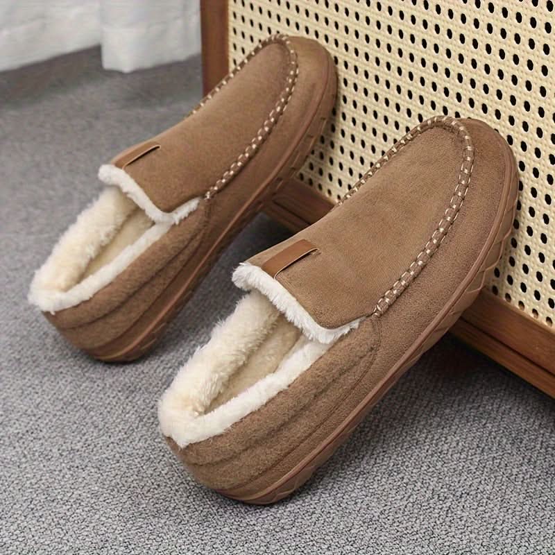 FLEECYFEET - Chaussons en laine de mouton chaude conçus pour un confort ultime en hiver, douceur et confort à la maison