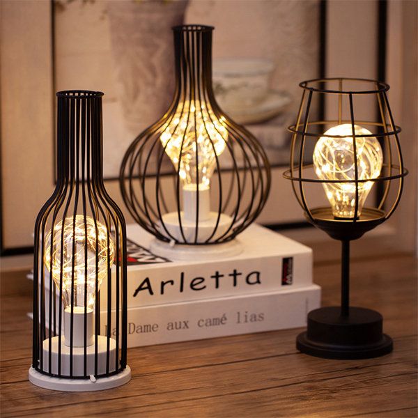Lampe décorative LED sans fil avec écran en métal
