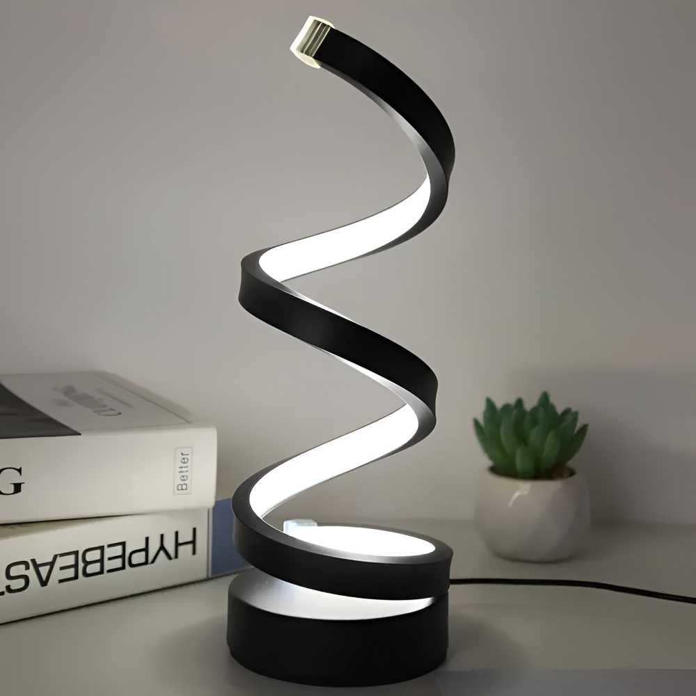 CurvaLume - Lampe de Bureau au Design Spiralé Élégant - 3 Couleurs Lampe de Bureau Réglable