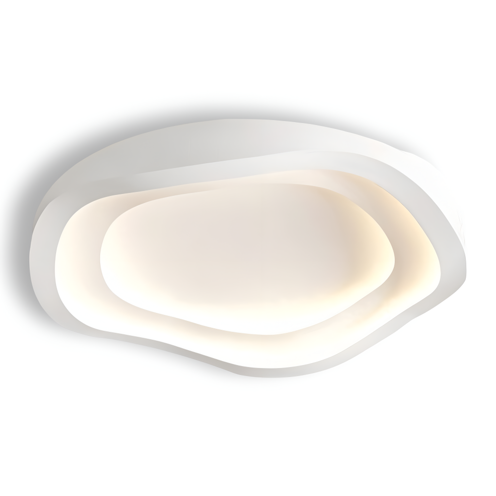 Lumivara Plafonnier – Plafonnier LED Blanc Dimmable avec Design Minimaliste Courbé