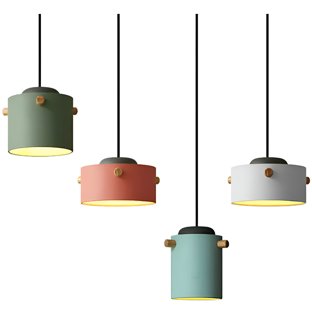 Suspension en bois et métal – design scandinave avec des couleurs