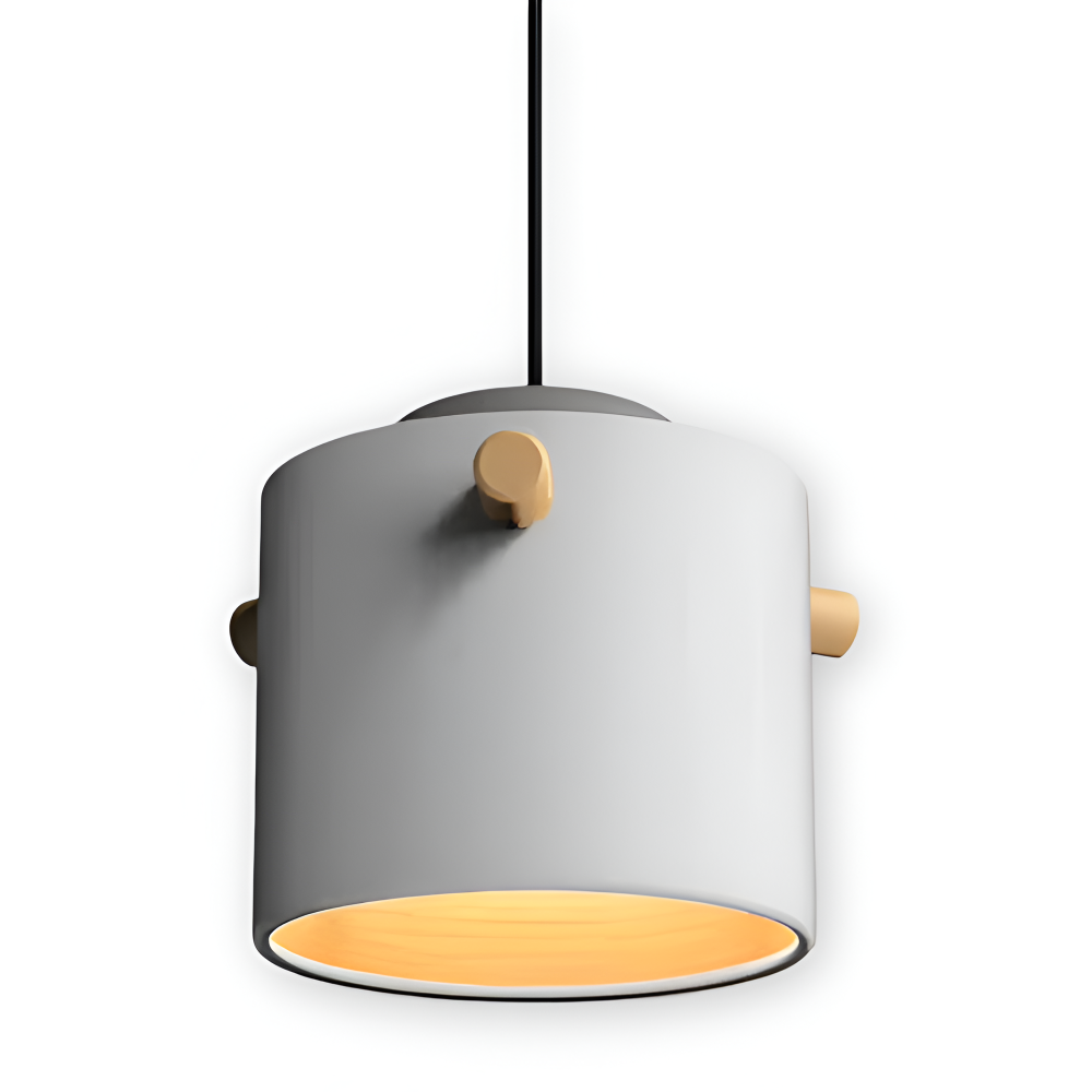 Suspension en bois et métal – design scandinave avec des couleurs