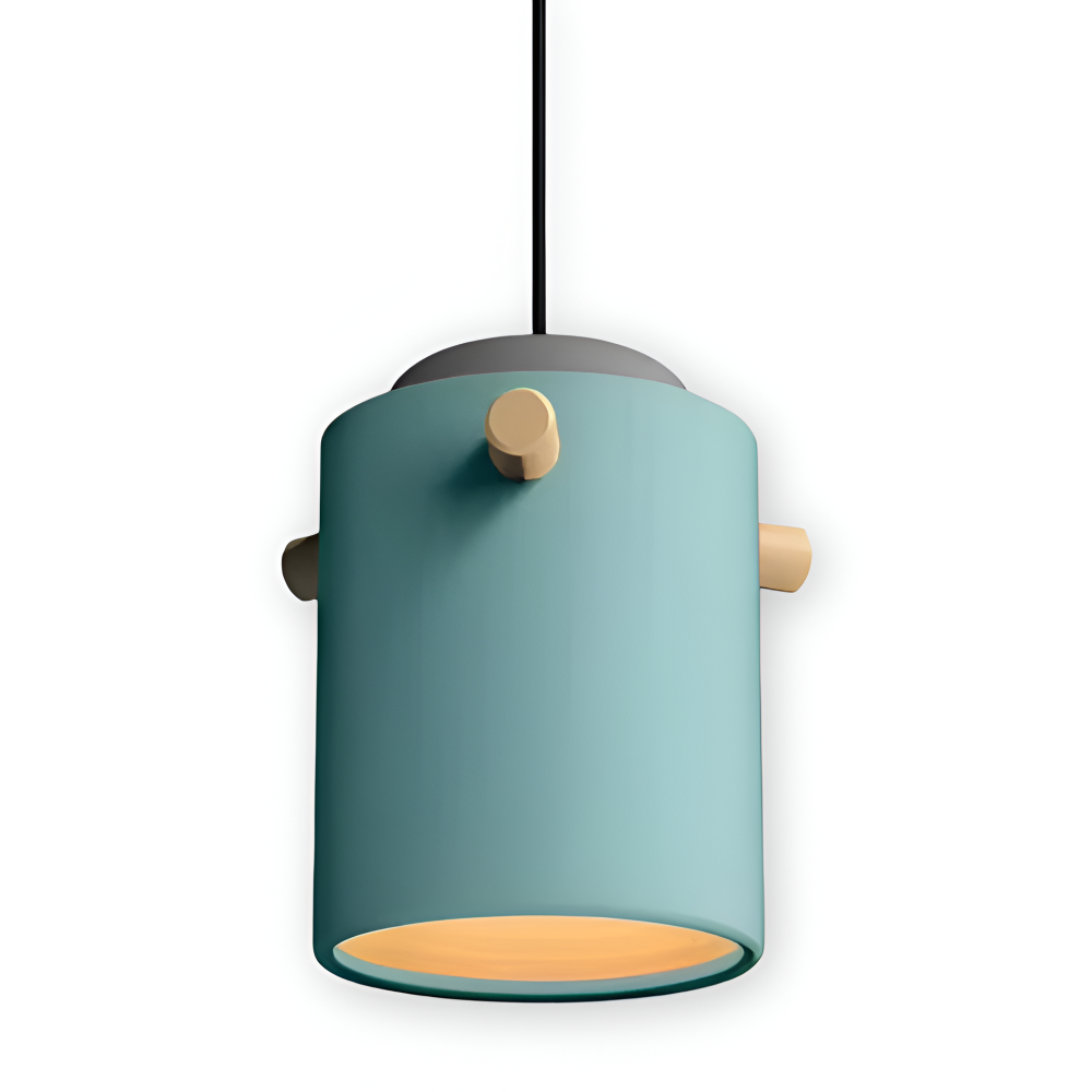 Suspension en bois et métal – design scandinave avec des couleurs