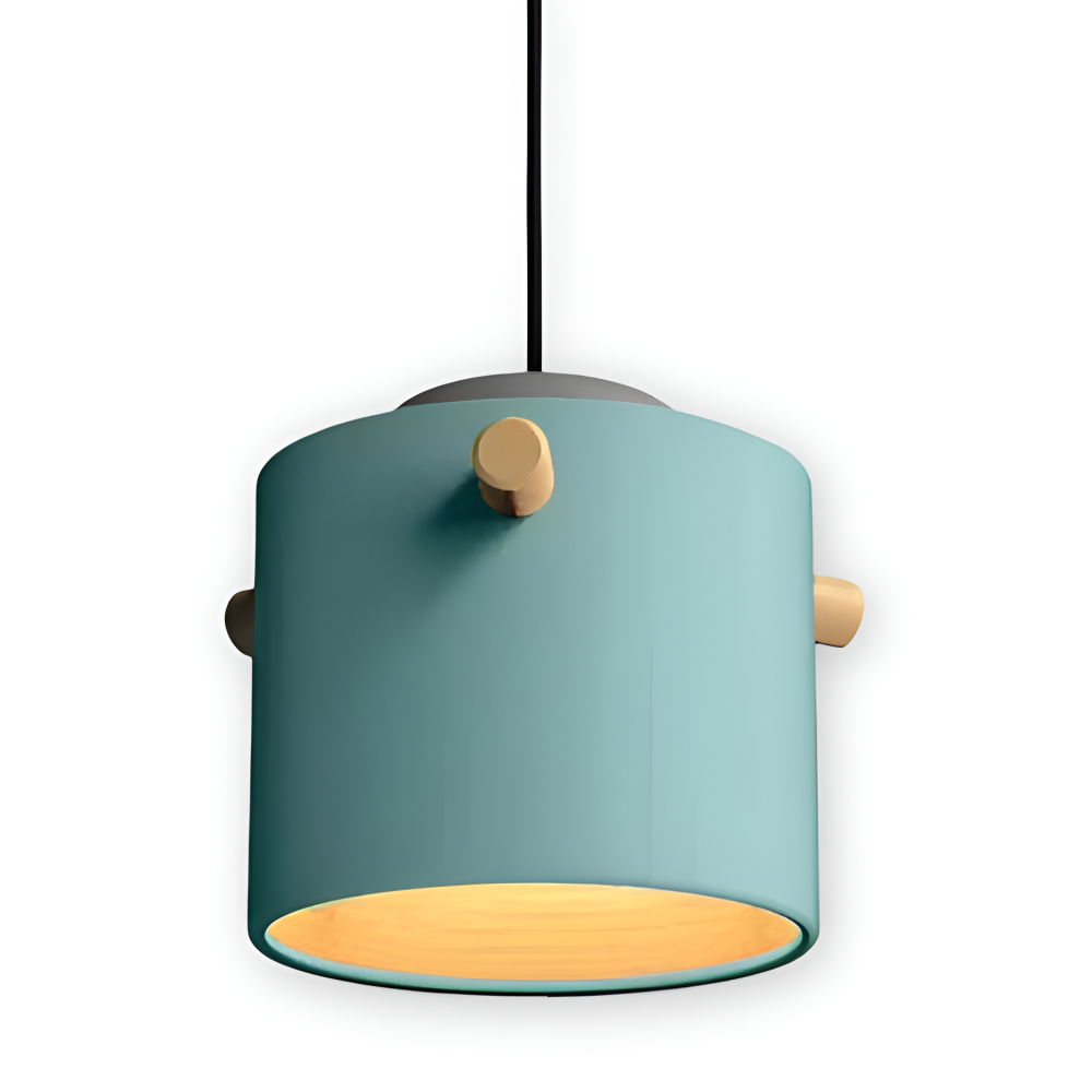 Suspension en bois et métal – design scandinave avec des couleurs