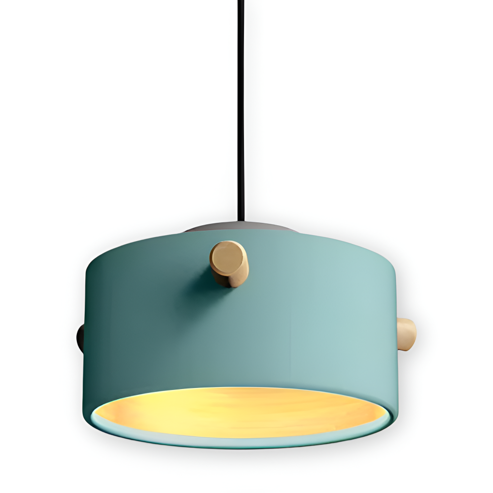 Suspension en bois et métal – design scandinave avec des couleurs