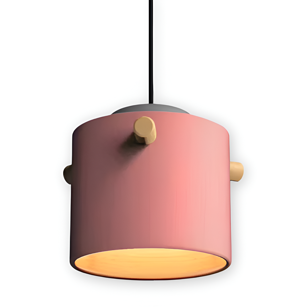 Suspension en bois et métal – design scandinave avec des couleurs
