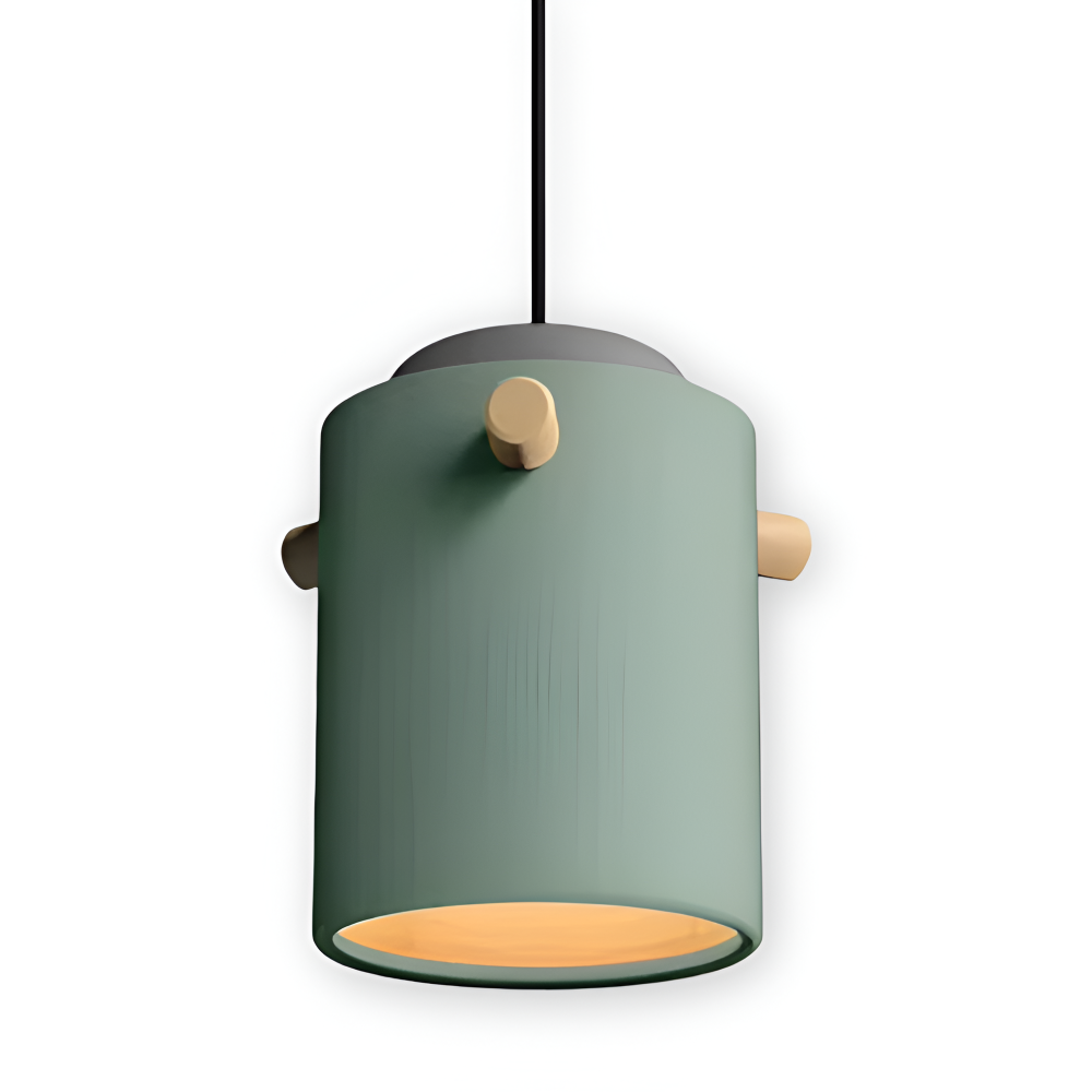 Suspension en bois et métal – design scandinave avec des couleurs