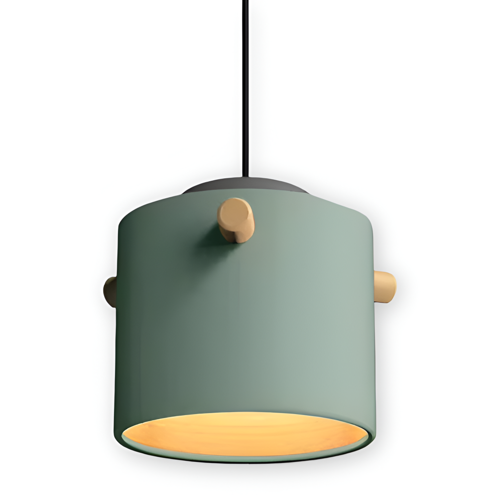 Suspension en bois et métal – design scandinave avec des couleurs
