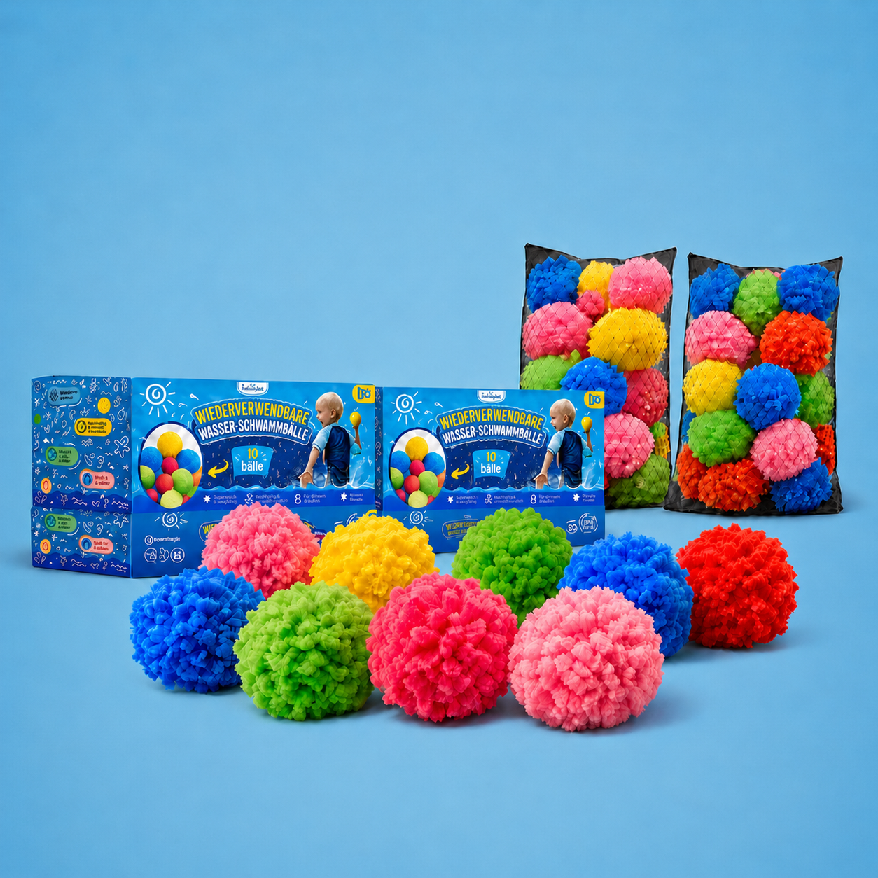20 KiddoSpace Boules Éponge Réutilisables à Eau (10 à acheter, 10 GRATUITES en plus)