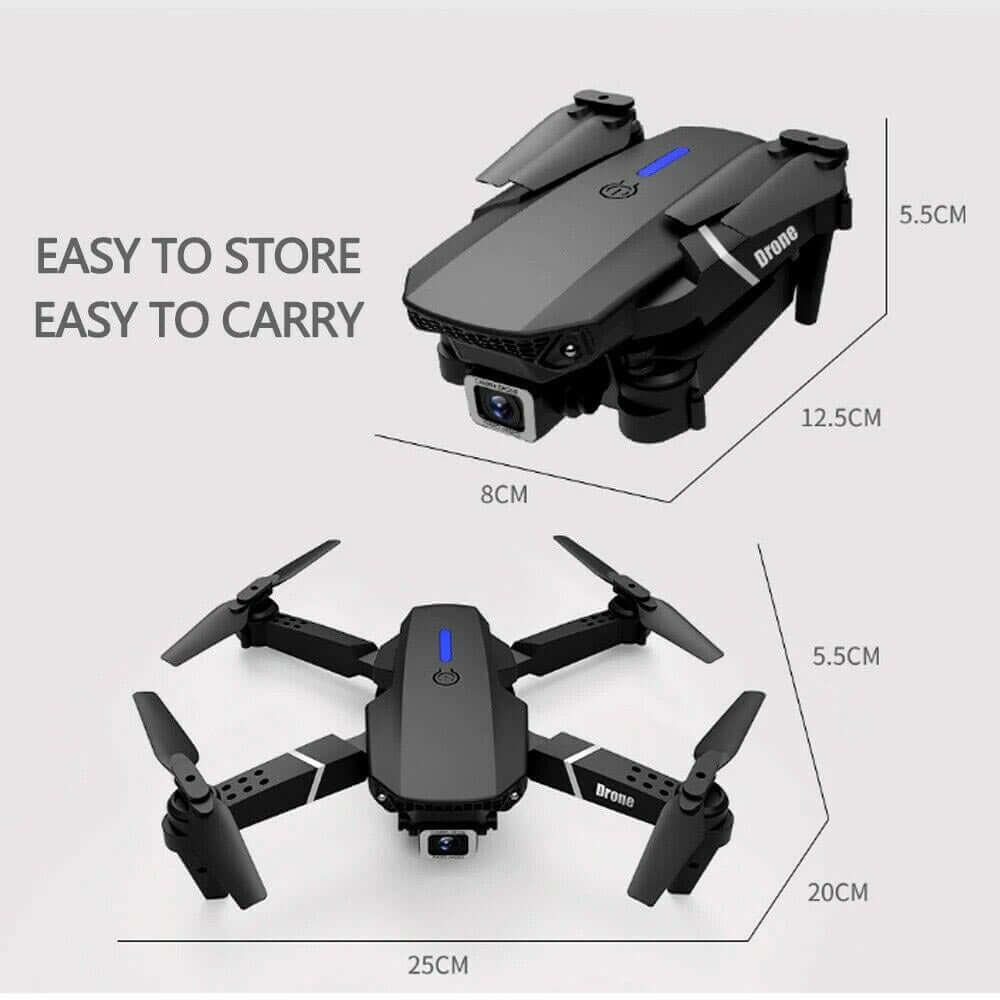 Skanto | avec Caméra Noire 4K Caméra HD Professionnelle WIFI FPV RC Quadcopter Hélicoptère Pliable