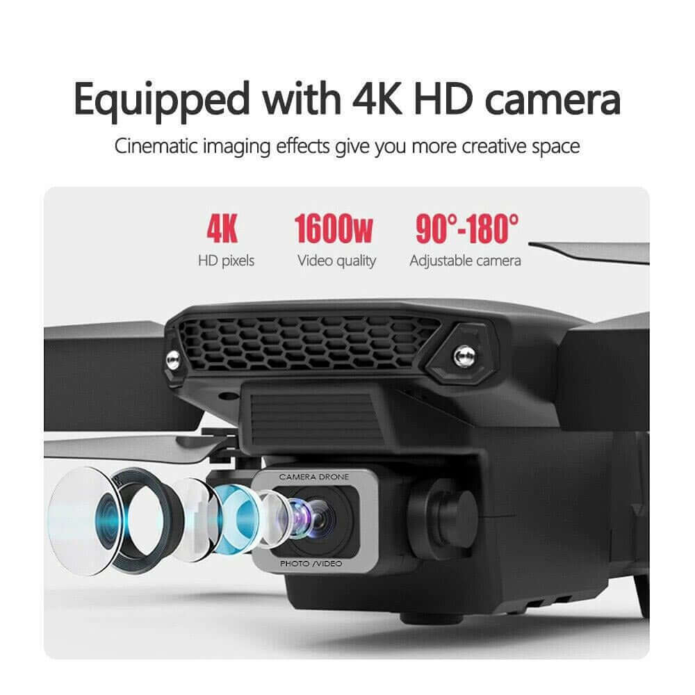 Skanto | avec Caméra Noire 4K Caméra HD Professionnelle WIFI FPV RC Quadcopter Hélicoptère Pliable