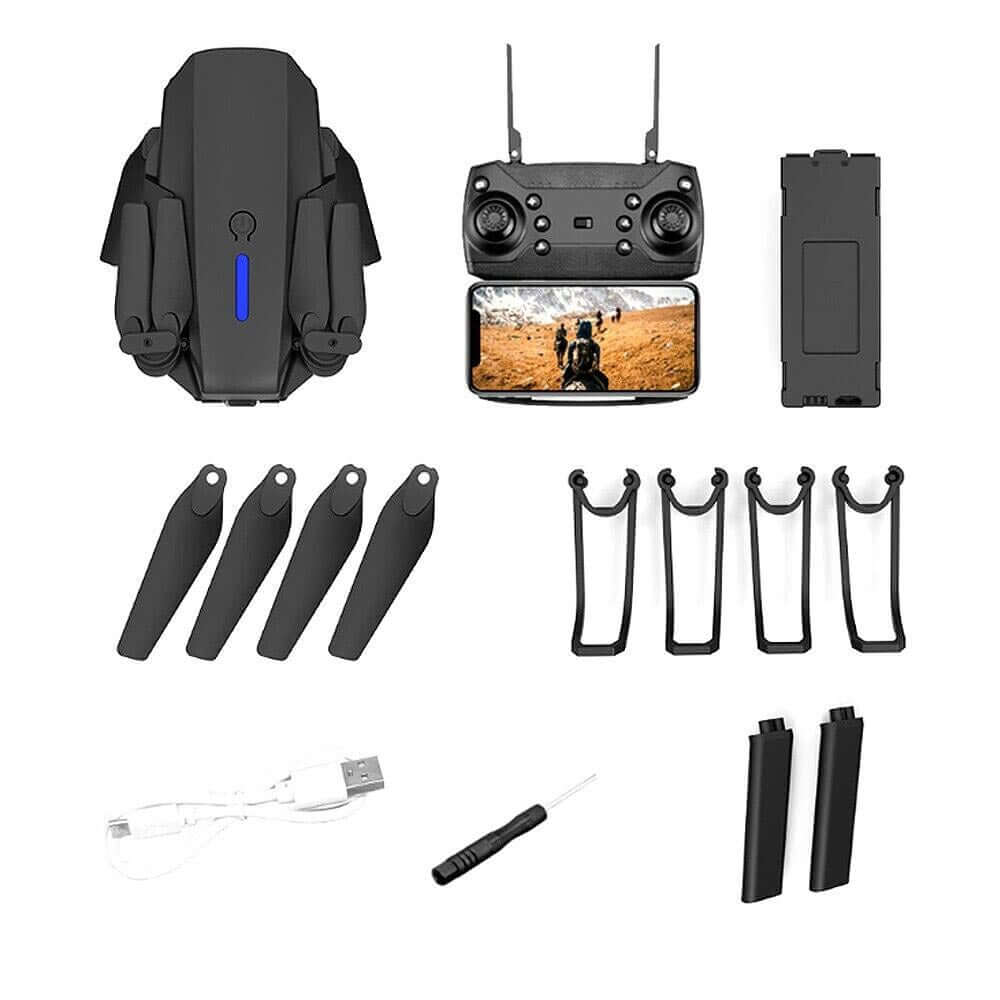 Skanto | avec Caméra Noire 4K Caméra HD Professionnelle WIFI FPV RC Quadcopter Hélicoptère Pliable