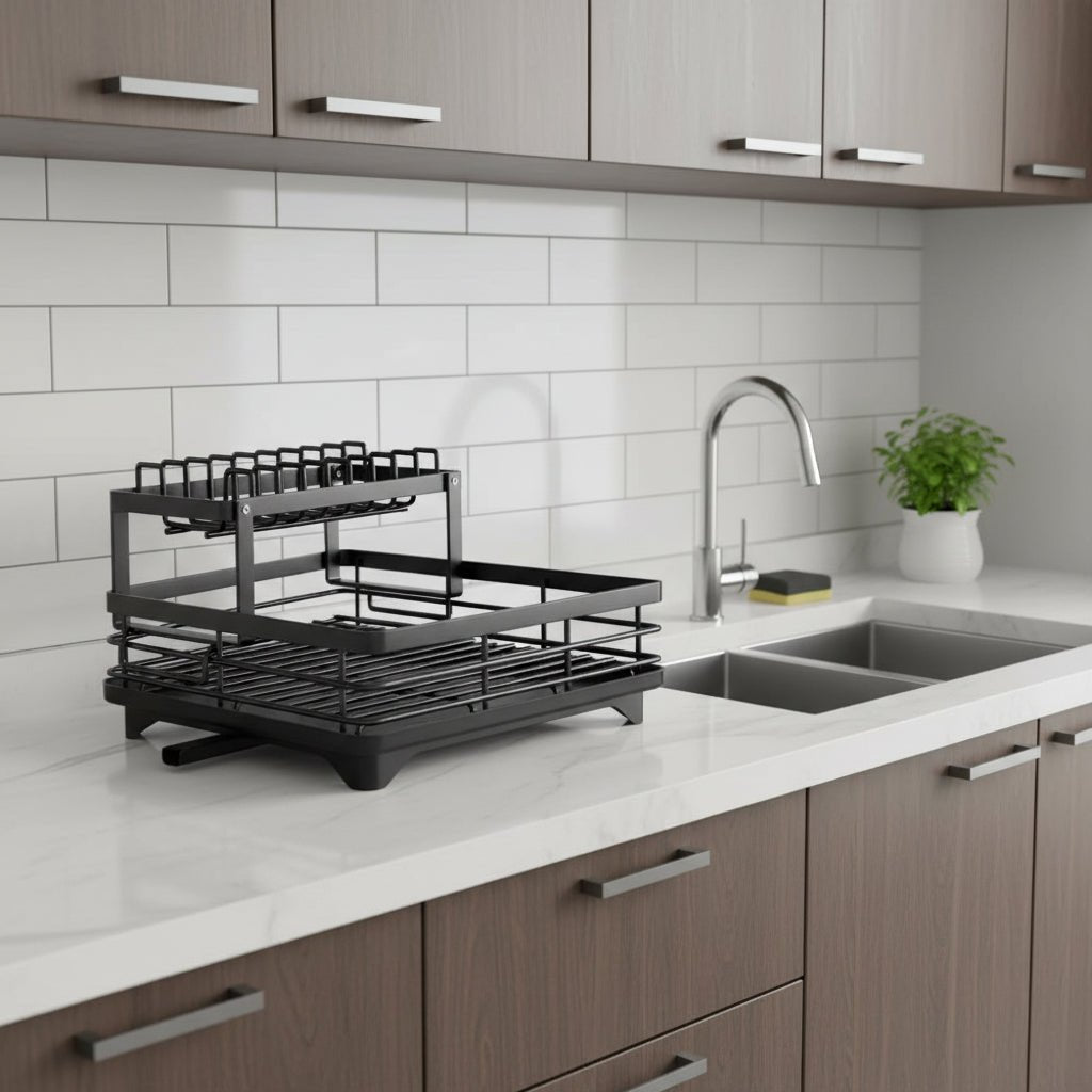 KITCHENFORM – Égouttoir pliable en acier inoxydable, design compact pour cuisines modernes