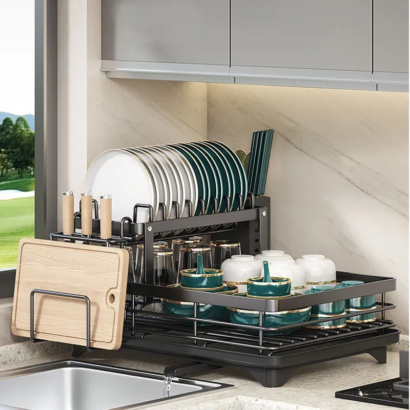 KITCHENFORM – Égouttoir pliable en acier inoxydable, design compact pour cuisines modernes