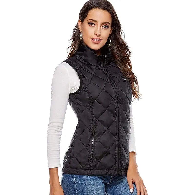 Gilet Chauffant Femme | Gilet USB Chauffé avec Technologie Infrarouge | Régulateur de Chaleur & Léger | Idéal pour l'Automne & l'Hiver | ThermaBelle