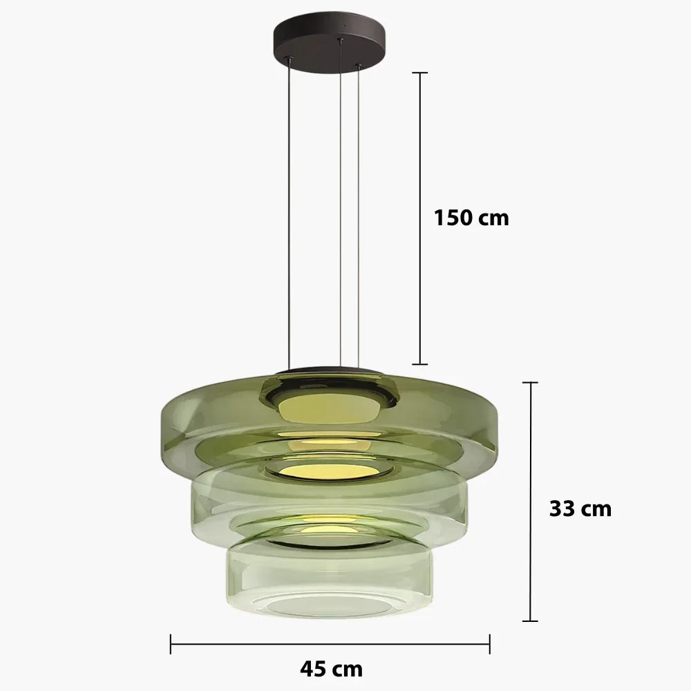 Suspension Bauhaus nordique en verre stratifié