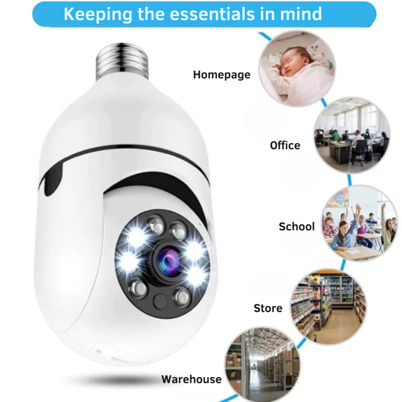 Caméra de surveillance WLAN | 1080P HD | 355° Panorama | Vision nocturne & détection de mouvement
