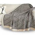Plaid en polaire géométrique noir et blanc