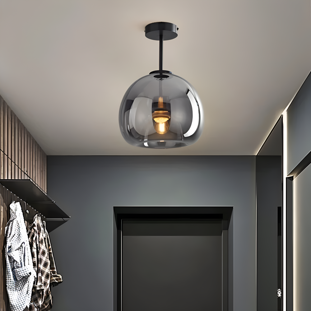 Plafonnier LED DecoRound en verre – noir et or – en 3 finitions