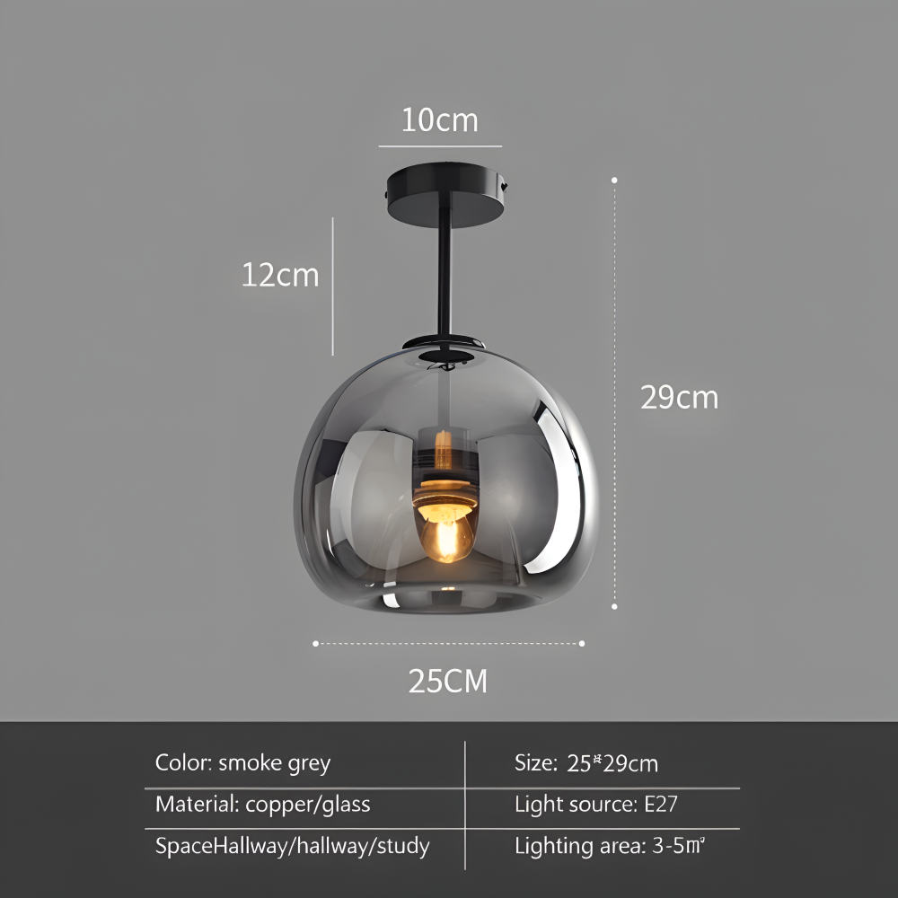 Plafonnier LED DecoRound en verre – noir et or – en 3 finitions