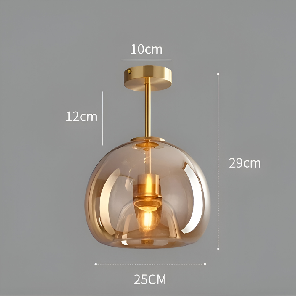 Plafonnier LED DecoRound en verre – noir et or – en 3 finitions