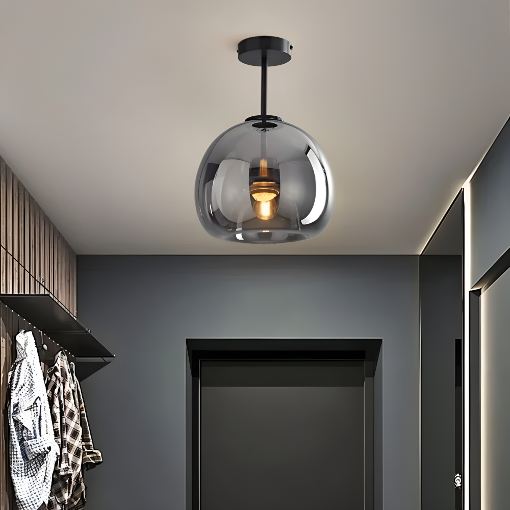Plafonnier LED DecoRound en verre – noir et or – en 3 finitions