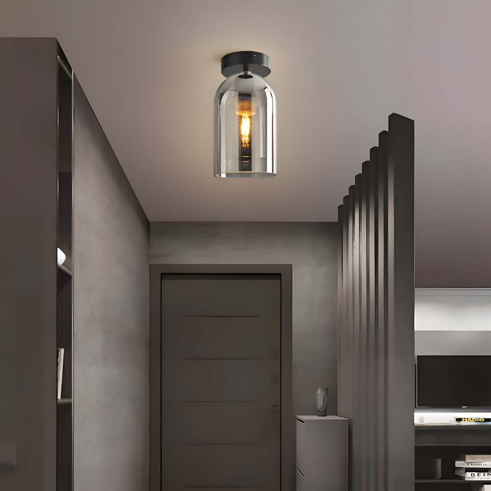 Plafonnier LED DecoRound en verre – noir et or – en 3 finitions